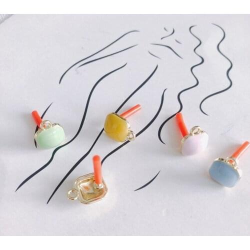 DIY jewelry accessories wholesale simple cute colorful sweet geometric square alloy earrings material accessories