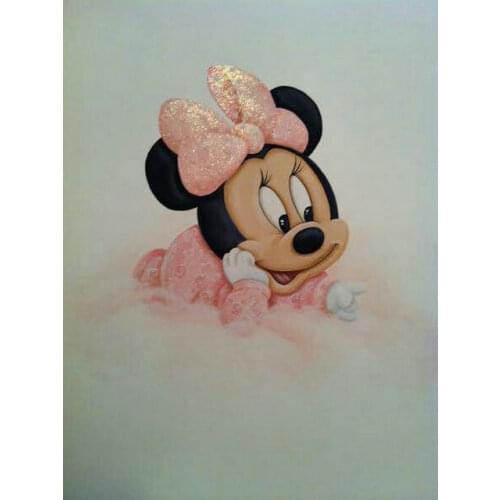 DIY Diamond Painting Mickey Mouse Picture Full Cross Stitch Kits Diamond Embroidery Pretty Minnie Mosaic Pattern Needlework