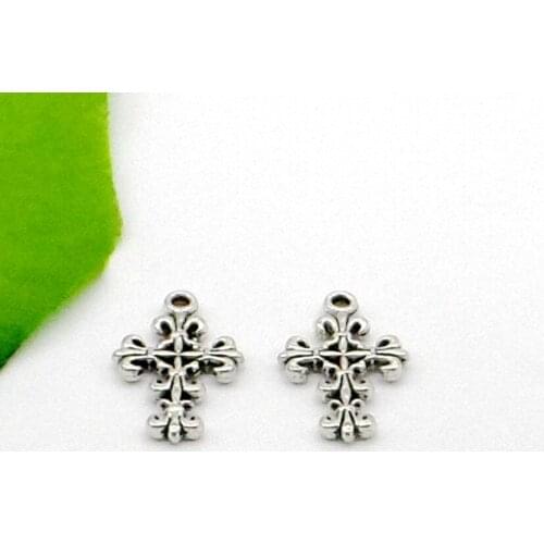 Free Ship 200Pcs Tibetan Silver Cross Charms Pendant Fit Europe Bracelet 23x14mm