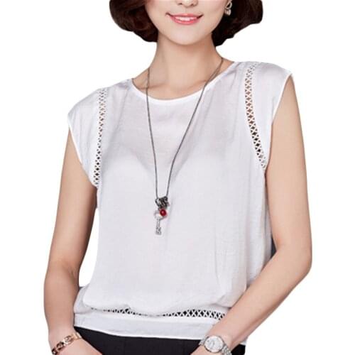 Womens Summer Tops and Blouses Shirts Fashion Sleeveless Chiffon White Blusas Casual For Office Lady New Women