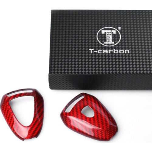 For Porsche Boxter 911 Cayman Boxter 3 Button Car Real Carbon Fiber Remote Key Shell Cover Case Red