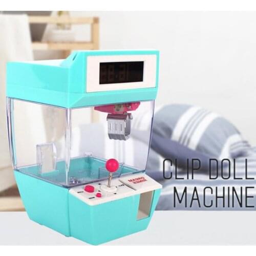 Kids Coin Operated Play Game Mini Claw Hanging Doll Machine CATCHER Toy Crane Machines Children Candy Christmas Birthday Gifts