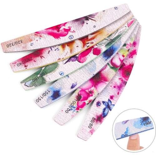 Nail Art Buffer Files Colorful Flower Nail Sanding File Grinding Polishing Tools Manicure Nail Design Accessories