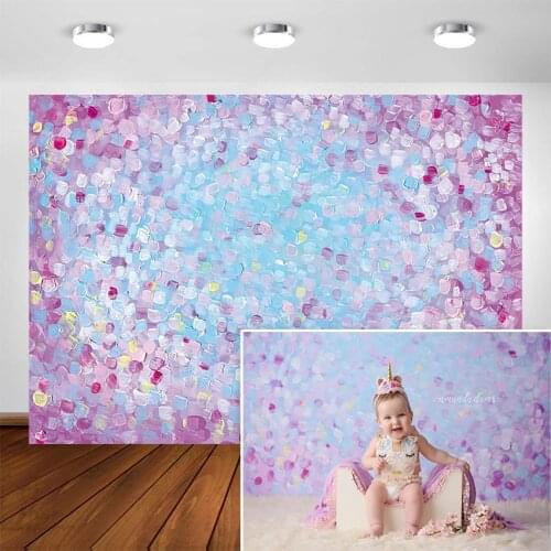 Oil Painting Flower Photography Backdrop Pink Purple Baby Newborn Portrait Background for Photo Studio Photophone Photocall