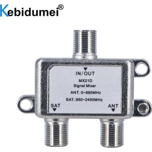 Kebidu 10pcs 2 Way Port TV Signal Satellite Splitter Sat Coaxial Diplexer Combiner Cable Switch Switcher 1 In 2 Out Dual-use