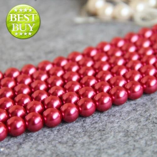 Beautiful 8-14mm Red Shell pearl beads Seashell DIY gift for women girl loose Jewelry making design 15"