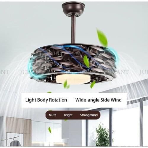 Leafless Ceiling Fan Light Invisible Fan Light Nordic Living Room Restaurant Bedroom Simple Ceiling Lamps LED Fan Chandelier