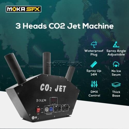 MOKA SFX 3 Heads CO2 Connon Waterproof Control Board DMX Special Effects Cryo Co2 Jet Fog Machine For DJ Stage Party