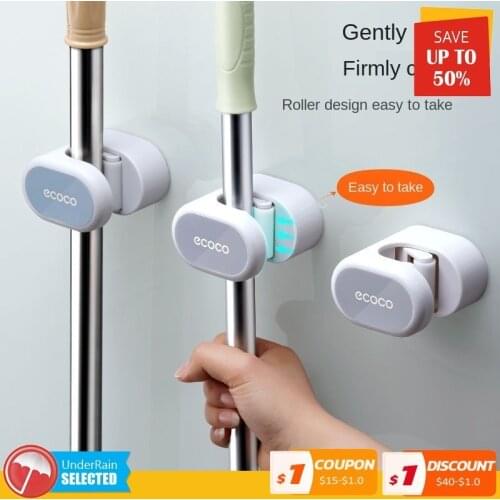 Bathroom and Kitchen Accessories Organizer Broom Mop Holder Wall Mounted Household Adhesive Storage Hanger Brush Hook Racks