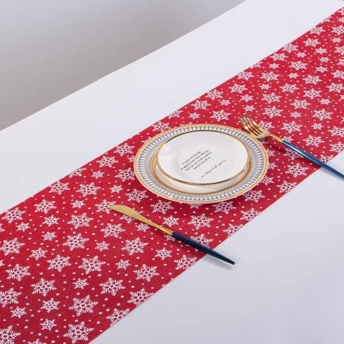 New Christmas Runner Mat Tablecloth Snowflake Snowman Long Table Runner Cloth 270cm Home Christmas Decoration Mantel #P3