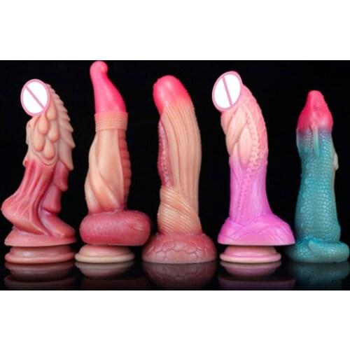 The New Special-Shaped Simulation Penis Realistic Female Masturbation Device Liquid Silicone Prostate Stimulator Adults Products