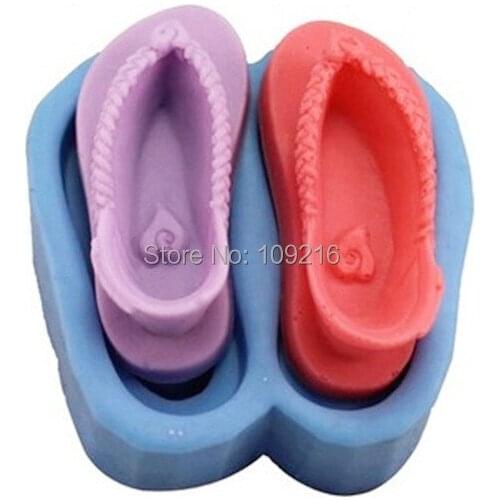 Wholesale!!!1pcs Flip-flops (R0930) Silicone Handmade Soap Mold Crafts DIY Mold