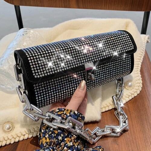Hot Rhinestone Purse Shoulder Bags for Women 2021 Luxury Designer Handbags Lady Dinner Party Hand Clutch Tote Bag Bolsa Feminina