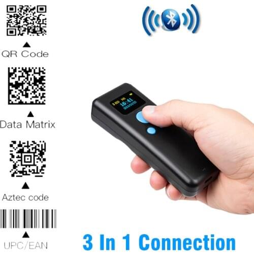 Handheld 1D 2D 2.4G Wireless Mini Barcode Scanner Bluetooth QR Bar Code Reader PDF417 for Inventory POS Terminal For Warehouse