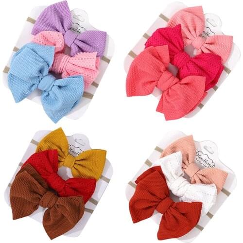3Pcs/Set Lovely Big Bowknot Baby Girls Headband Turban Newborn Infant Hair Bands Baby Hair Accessories Kids Gifts