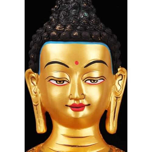 Special Offer -Wholesale Buddha statue 32CM Large HOME Hall company Effective Bless Gilding Gold-plated Sakyamuni Buddha statue
