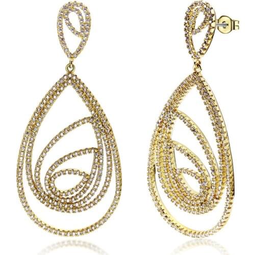 Trendy Drop Earring for Women Made with Cubic zirconia big Wedding Earrings wedding jewelry Free shipment