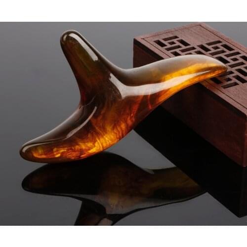 Amber Resin Wax Triangle Foot Feet Massager Gua Sha Acupuncture Shiatsu Tool
