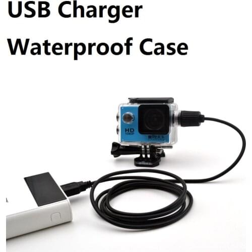 Sport Camera Accessories Waterproof Case Charger shell With USB Cable for SJCAM SJ4000 Air Sj7000 C30 EKEN H9 H9R For Motocycle