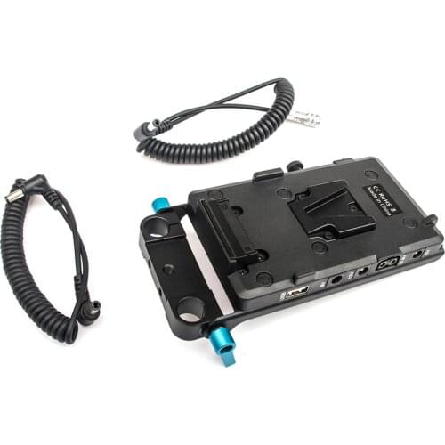 WY-VG1 Power Supply System V Mount Battery Plate Adapter with DC to BMPCC 4K/6K Cable for Broadcast SLR HD camera