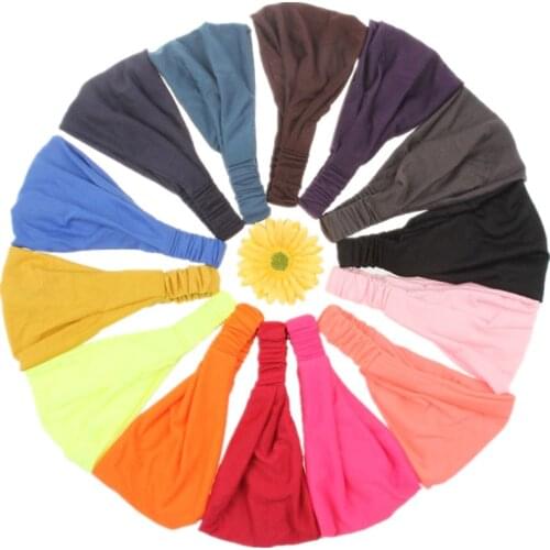 Women double layered cotton headband Headwear headwrap Sports turban H003