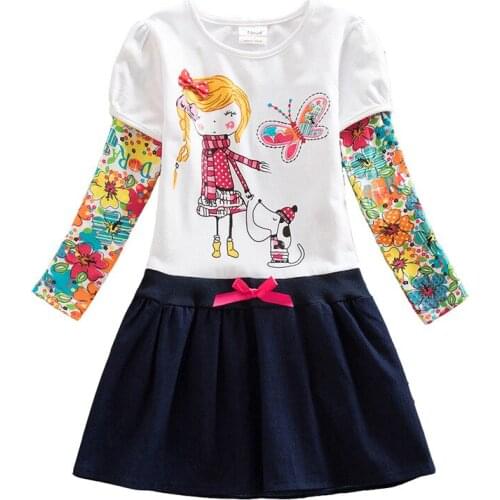 ZWY307 Costumes For Girls Fashion Kids Baby Girl Long Sleeve Heart Lace Tutu Tulle Dress Baby Girls Clothe Cute Vestido