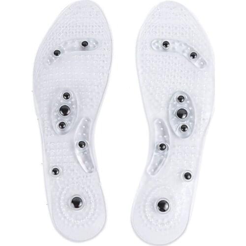 1Pair Body Detox Slimming Magnetic Foot Acupuncture Point Therapy Insole Massager Brioche Comfort Massage Shoe Pads Therapy