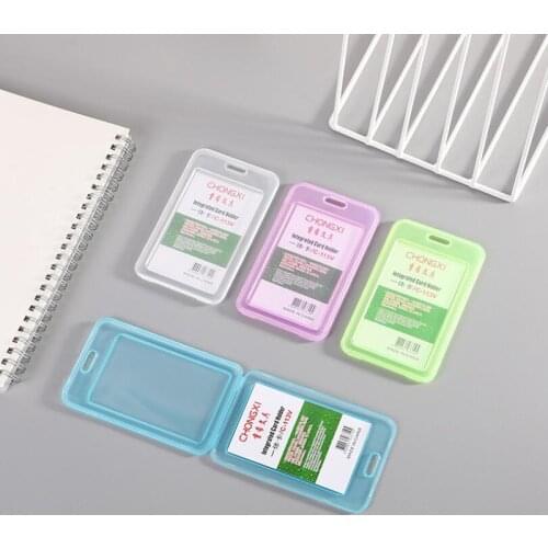1Pcs Transparent PVC Bank Bus Credit Card Holder Cover Storage Case Id Card Holder Badge Holder Card Protector Cover Wallet