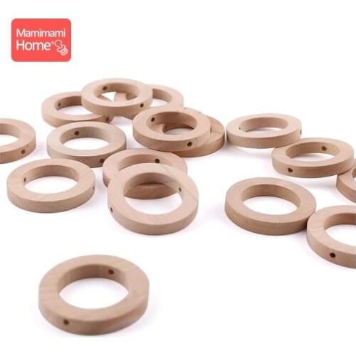 20PCS 25*8MM Wood Teether DIY Crafts For Baby Nursing Bracelets Necklace Wooden Rings ChildrenS Goods Teething Wooden Blank Toy