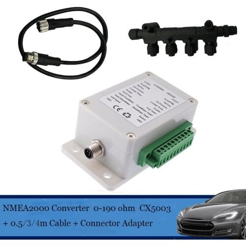 2021 New H Dual Channel CX5003 NMEA2000 Converter /N2K Converter 0-190 ohm Up to 18 sensors W/Cab 0.5m Cable + Connector Adapter
