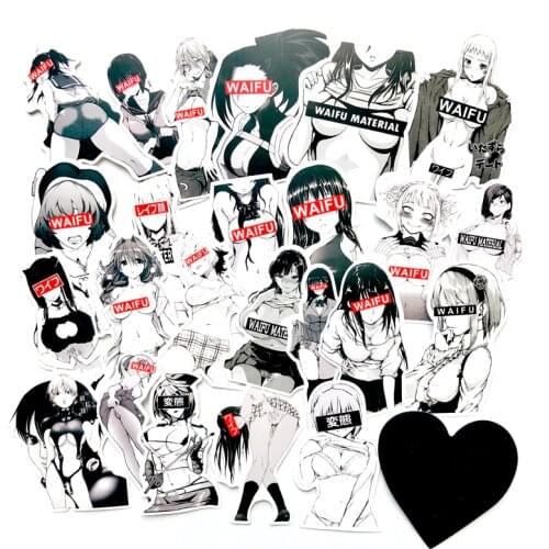 30pcs Waifu Hentai Decal Stickers for suitcase laptop Car Truck Anime Sexy Pinup Girl Waterproof bike motorcycle sticker