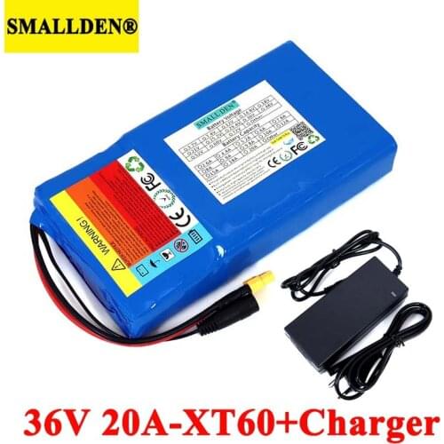 36V 20Ah Lithium Battery Pack 18650 20000mAh High rate 20A BMS for Balancing scooter E-bike lawn mower with 42V 2A Charger