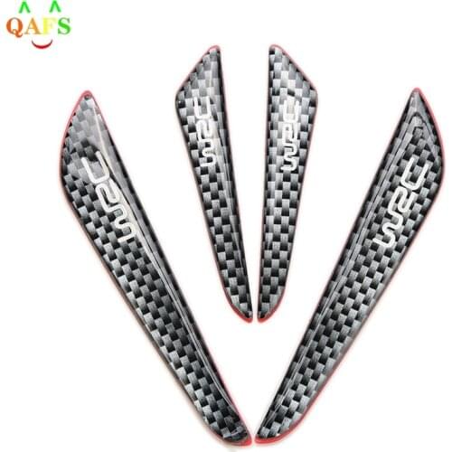 4PCS carbon fiber Car Door Decoration Strip General universal Crash Bar Anti-Rub Bumper Door side Edge Protection stickers