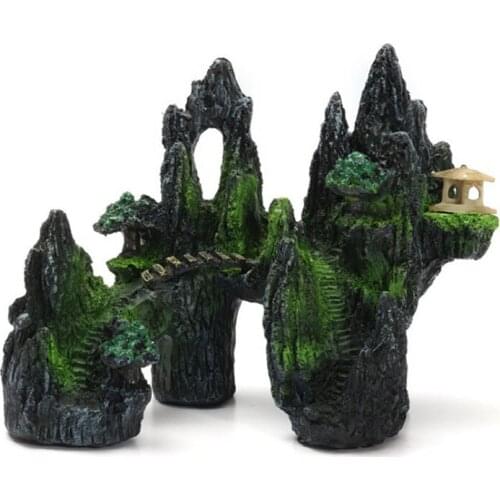 Aquarium Rockery Mountain View Rock Cave Stone Tree Fish Tank Ornament Decoration aquarium accessories