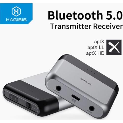 Hagibis Bluetooth 5.0 Transmitter Receiver AptX LL HD for TV Headphone Optical 3.5mm AUX Audio Adapter for PS4 Nintendo Switch