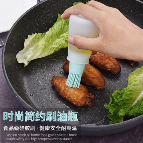 BBQ Cooking Baking Pancake Bar Grill Brush Outdoors Kitchen Tools Silicone Rubber Oil Dispenser Bottle Brush Basting Flapjack