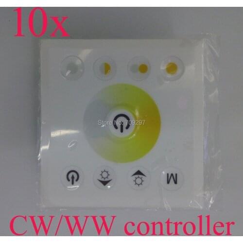 FREE DHL/FEDEX,10pcs/lot 12V/24V 8A WW/CW LED Touch Panel Controller Dimmer for 2 colors LED strip,Wall Switch Ring T-89
