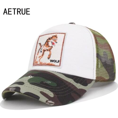AETRUE Fashion Baseball Cap Women Embroidery Animal Mesh Hats For Men Snapback Caps Gorras Bone Hip Hop Dad Casquette Hat Cap