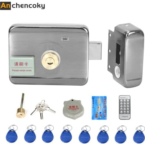 Anchencoky Electronically Controlled Unit Door Lock for Video Intercom System Wired Remote Unlock with 3A Power and Exit button