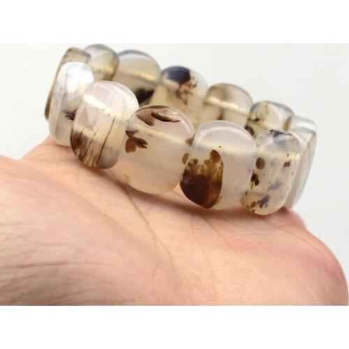 Natural leaf agates stone bracelet natural GEM stone bracelet DIY jewelry bracelet for woman wholesale