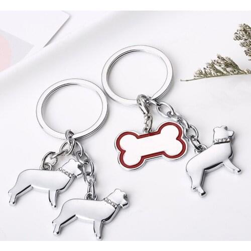 12pcs/lot Border Collie keychain key ring dog bone dog key chain key holder cute portachiavi chaveiro llaveros mujer bag charm