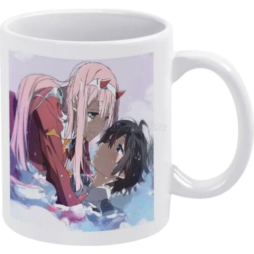 Darling in The Franxx , Hiro And Zero Two White Mug Coffee Mugs Girl Gift Tea Milk Cup Mugs Darling in The Franxx Anime Hiro Dar