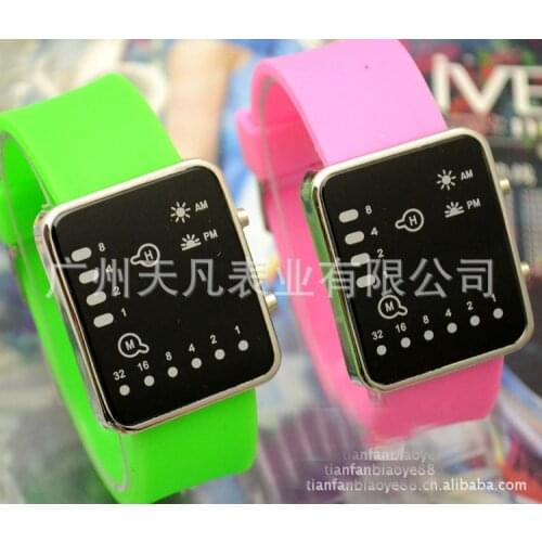 New led electronic watch binary silica gel blue light watch fashion sports leisure watch
