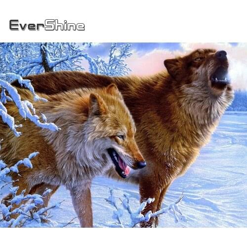 EverShine Diamond Painting Wolf Full Square Cross Stitch Diamond Embroidery Animals Bead Picture Kits Art Handwork Wall Decor