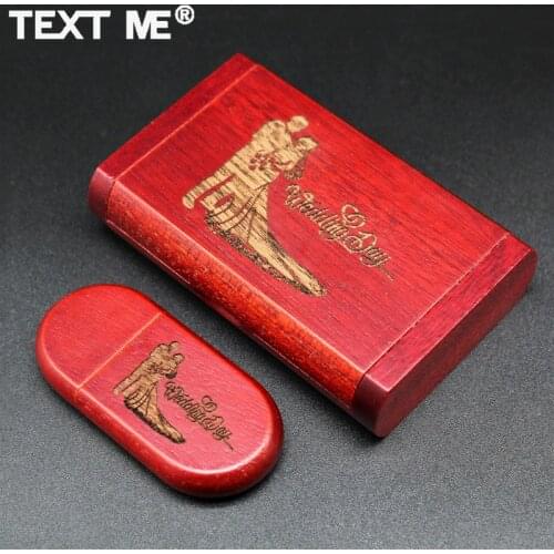 TEXT ME LOGO photography print Red wood +BOX usb flash drive usb2.0 4GB 8GB 16GB 32GB 64GB photography gift
