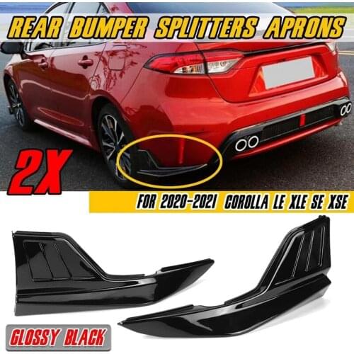 Gloss Black Car Rear Bumper Splitter Guard Protection Cover for Toyota Corolla LE XLE SE XSE 2020 2021