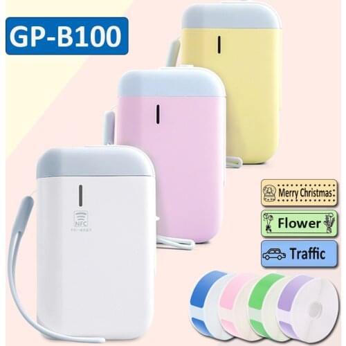 GP-B100 portable thermal label printer price color note hand account sticker label home office handheld Bluetooth similar to D11