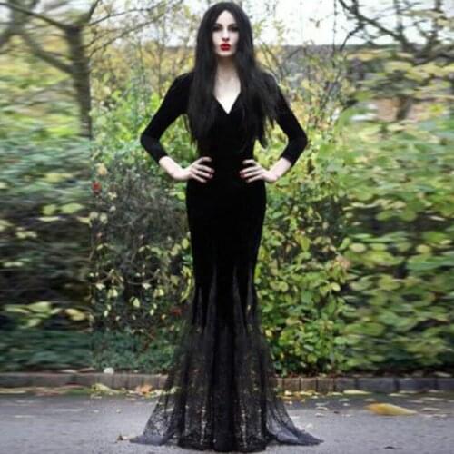 Halloween Costumes for Woman Cosplay Ghost Bride Lace V Neck Dress Women Costume Girl Halloween Costume Ladies Party Costume