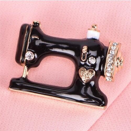 New Hijab Pin For Collar Suit Scarf Decoration Accessories Women Girls Sewing Machine Brooch Black Enamel Brooches Jewelry