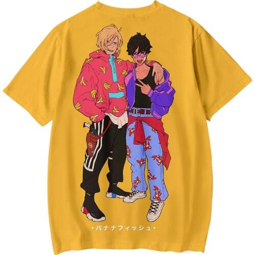 Novelty 3D BANANA FISH T-shirt Yellow Kpop Casual Hot Style Boys and Girls Tshirts Summer Anime Soft Kids T Shirt Oversized